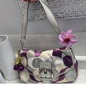 COACH Soho Stylish Purple and Silver Shoulder Bag.